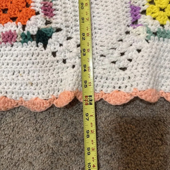 Crochet Blanket 96” X 50" Large Soft Comfy Handmade Crafted Beautiful Colors - Picture 6 of 7